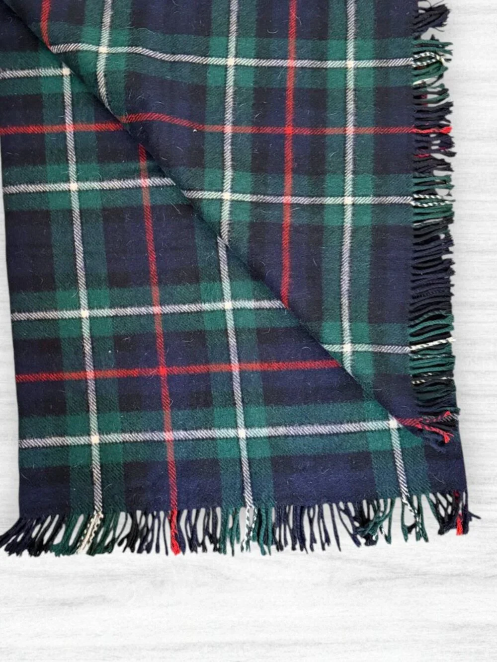 Vintage Burns Country Mackenzie Tartan All Wool Blanket Made in Scotland
